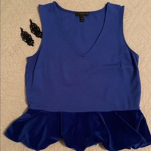 J Crew royal blue peplum top